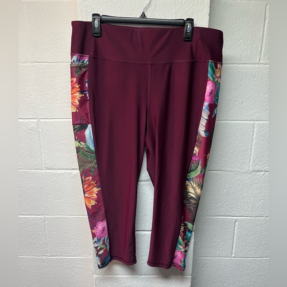 Cacique Floral Maroon Leggings